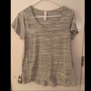 Lularoe classic tee small grey cream oatmeal